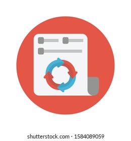 sheet paper vector flat color icon 