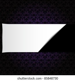 sheet of paper and victorian background/ Vector