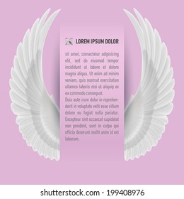 Sheet of paper  with white wings on both sides