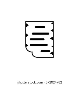 A sheet of paper with the wrapped edge in the projection. Vector icon illustration for web, mobile and infographics