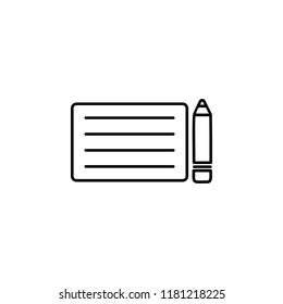 sheet and pencil icon. Simple outline vector of Web set for UI and UX, website or mobile application on white background