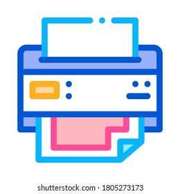 sheet printed by printer icon vector outline illustration