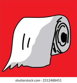 sheet roll of a toilet paper, seal tape, and vinyl in vector art