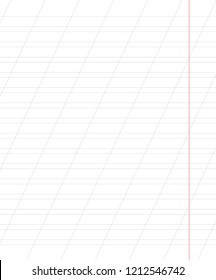 sheet school notebook ruler slanting line stock vector royalty free college rule notebook paper