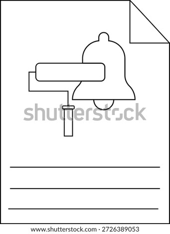 Sheet shows bell bar icon lines underneath turned down corner