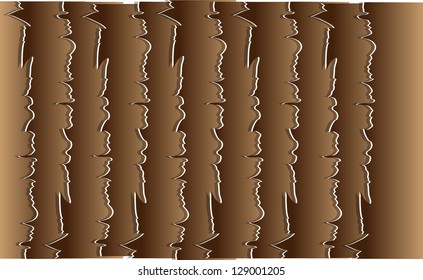 Sheet of silver paper with a curl