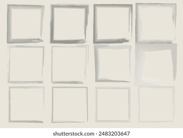 Sheet of square icons with black brush path