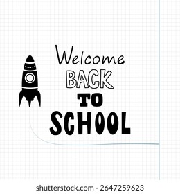 A sheet of squared paper and the inscription welcome to school.