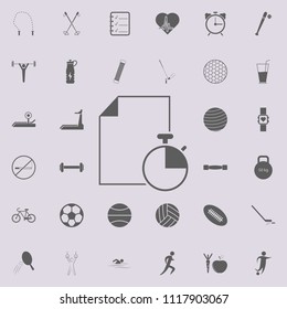 sheet and stopwatch icon. Detailed set of Sport icons. Premium quality graphic design sign. One of the collection icons for websites, web design, mobile app on white background