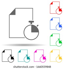 icono de hoja y cronómetro de varios colores. Glifo simple, vector plano de iconos deportivos para ui y ux, sitio web o aplicación móvil