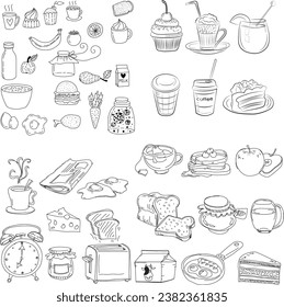 Sheet of sweets icons for menu