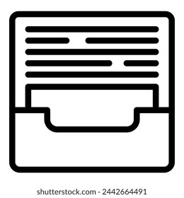 Sheet tray icon outline vector. Documents archive supplies. Documentation rack holder