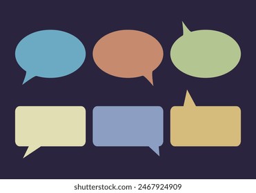 Sheet of various colored speech bubbles or speech bubbles icons.