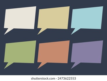 Sheet of various colored speech bubbles or speech bubbles icons