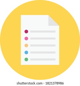 sheet vector circle  flat icon 