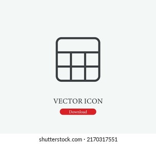 Sheet vector icon. Editable stroke. Symbol in Line Art Style for Design, Presentation, Website or Mobile Apps Elements, Logo. Table symbol illustration. Pixel vector graphics - Vector