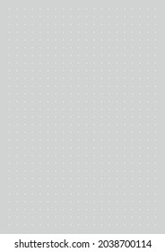 Sheet of white dots on a gray background. Perfect for planner, notebook, school, print. A4 sheet proportion.