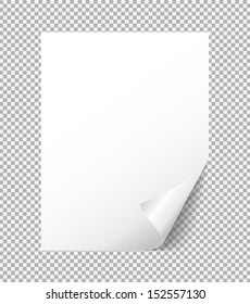 sheet of white paper with a bent corner