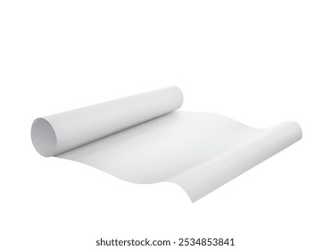 Ein Blatt weißes Papier ist halb ungefaltet. Vektorgrafik