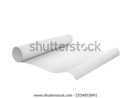 A sheet of white paper is half unfolded. Vector illustration