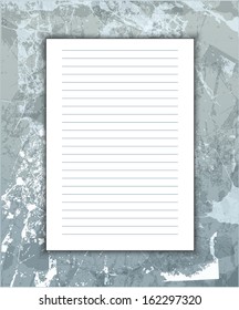 a sheet of white paper notebook with space for writing