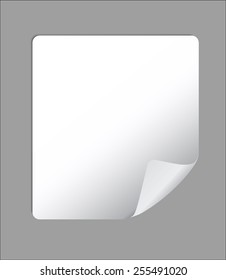 sheet of white paper wrapped around the corner. Editable vector illustration.