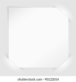 Sheet of white paper for your text or photos, mounted in pockets, template for design svg