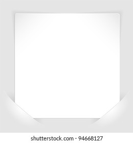 Sheet of white paper for your text or photos, mounted in pockets, template for design svg