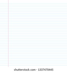 
A sheet of white striped paper with a left margin. Classic note for study.