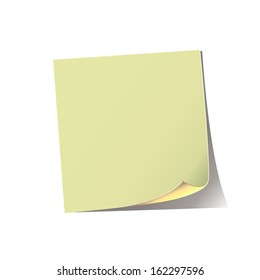 a sheet of yellow paper notebook with space for writing on a white background