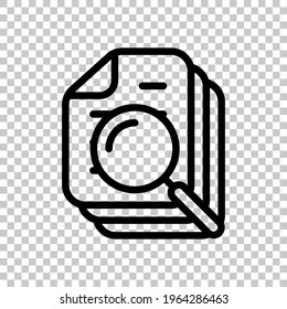 Sheets of book or magazine, stack of paper documents, business icon. Black editable linear symbol on transparent background