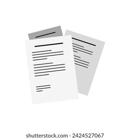 Sheets of documents icons. Flat style. Vector icon