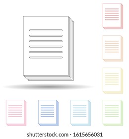 Sheets in multi color style icon. Simple thin line, outline vector of programming icons for ui and ux, website or mobile application