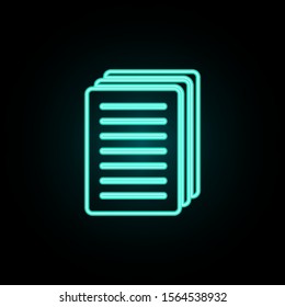 Sheets neon icon. Simple thin line, outline vector of web icons for ui and ux, website or mobile application