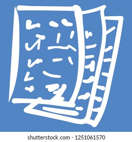 Sheets with notes, notes. Children s drawing doodle