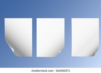  sheets of  paper with  curved edge set 