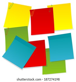 Sheets of paper in different colors