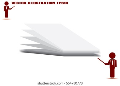sheets of paper icon vector illustration eps10. Isolated badge for website or app - stock infographics.