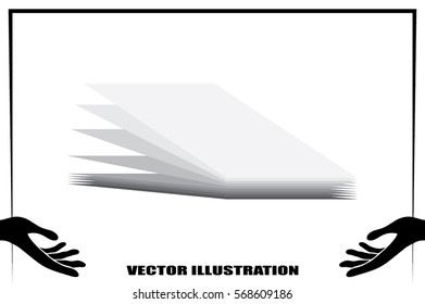 sheets of paper icon vector illustration eps10. Isolated badge for website or app - stock infographics