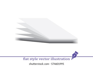 sheets of paper icon vector illustration eps10. Isolated badge for website or app - stock infographics.