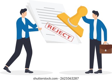sheets of paper marked approved and rejected and stamp

