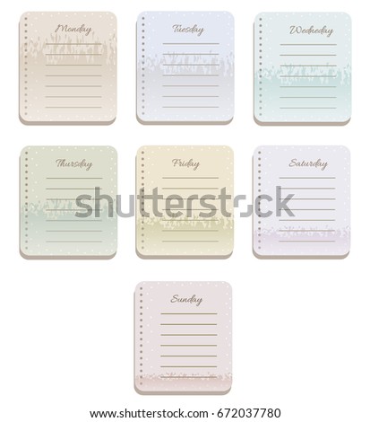 sheets planner cute polka dots diary stock vector royalty free