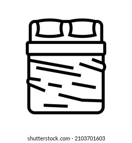 sheets silk bed line icon vector. sheets silk bed sign. isolated contour symbol black illustration