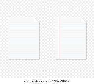 sheets of striped paper on a transparent background