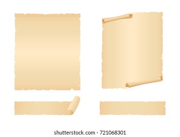 Sheets and stripes of old paper. Vector illustration
