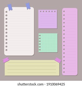 Sheets Of Study Books And Notebooks Pack Various Vector Note Papers Vector Design