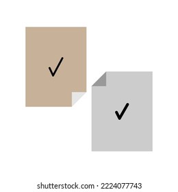 Sheets with ticks, great design for any purposes. Vector illustration. Stock image.