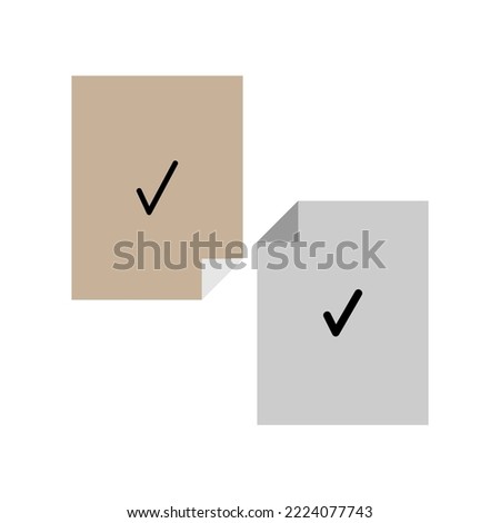 Sheets with ticks, great design for any purposes. Vector illustration. Stock image.