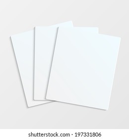 Sheets of white paper with place for your text