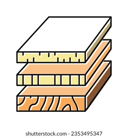 sheets of wood materials color icon vector. sheets of wood materials sign. isolated symbol illustration